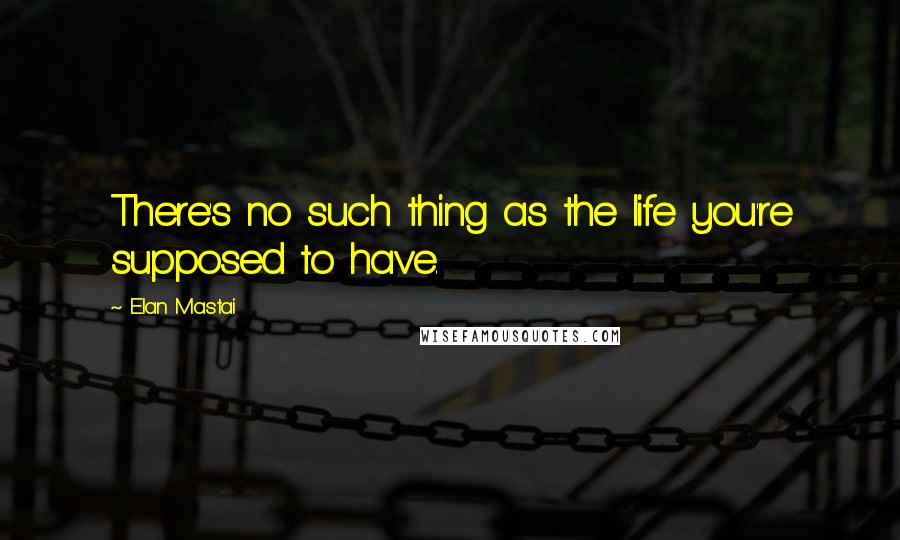 Elan Mastai Quotes: There's no such thing as the life you're supposed to have.