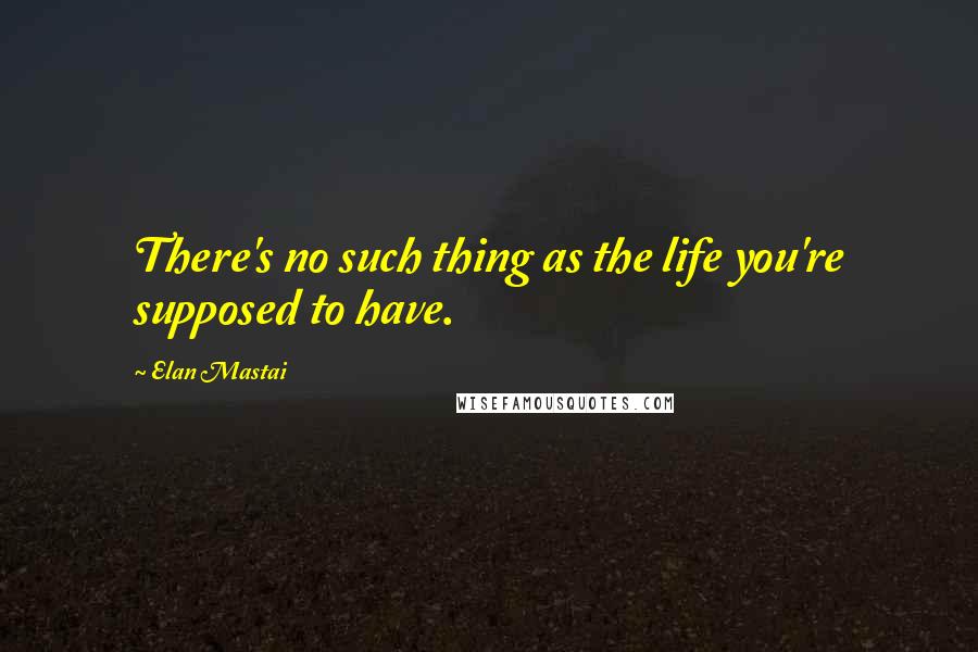 Elan Mastai Quotes: There's no such thing as the life you're supposed to have.