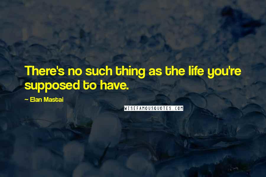 Elan Mastai Quotes: There's no such thing as the life you're supposed to have.