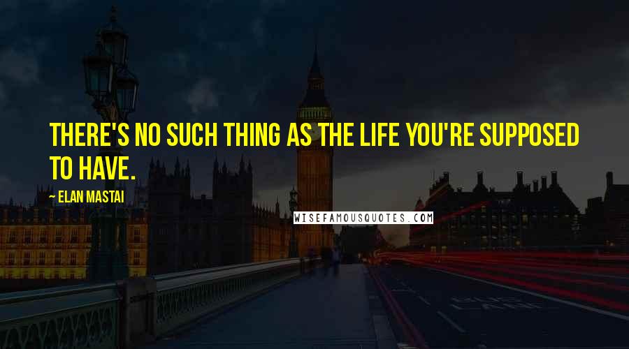 Elan Mastai Quotes: There's no such thing as the life you're supposed to have.