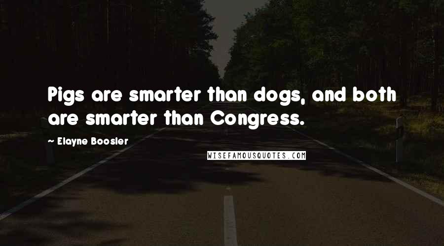 Elayne Boosler Quotes: Pigs are smarter than dogs, and both are smarter than Congress.