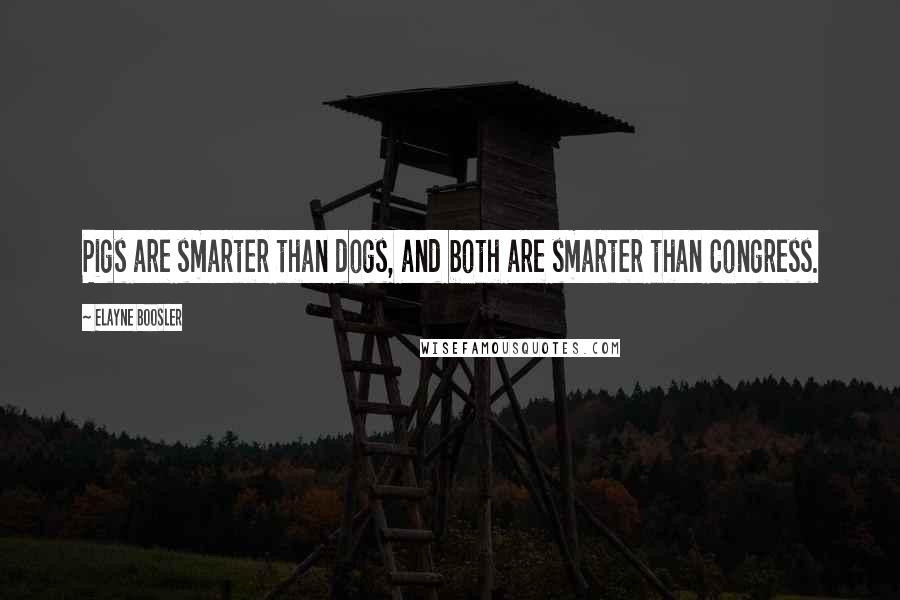 Elayne Boosler Quotes: Pigs are smarter than dogs, and both are smarter than Congress.