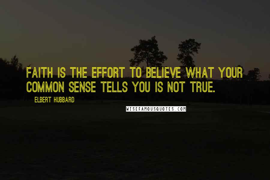 Elbert Hubbard Quotes: Faith is the effort to believe what your common sense tells you is not true.