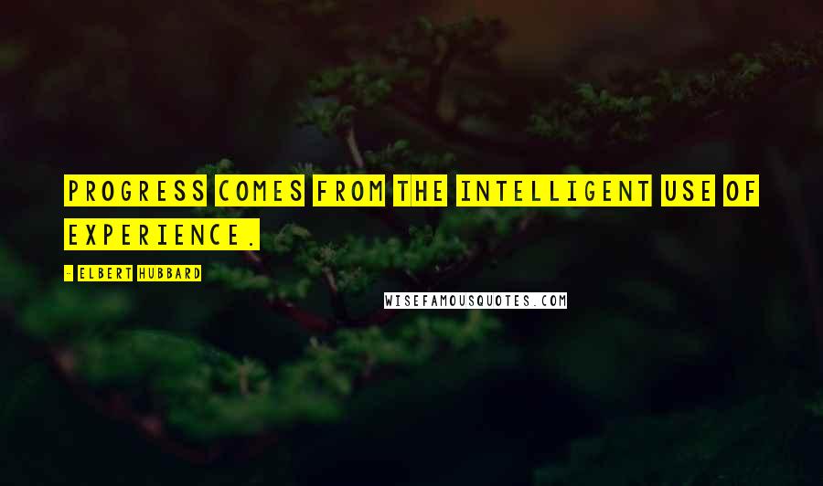 Elbert Hubbard Quotes: Progress comes from the intelligent use of experience.