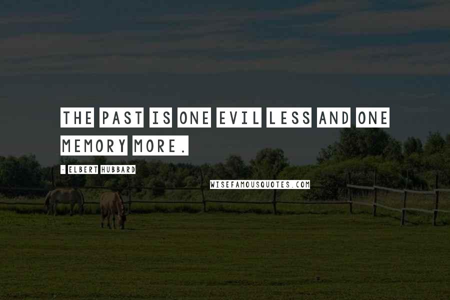 Elbert Hubbard Quotes: The past is one evil less and one memory more.