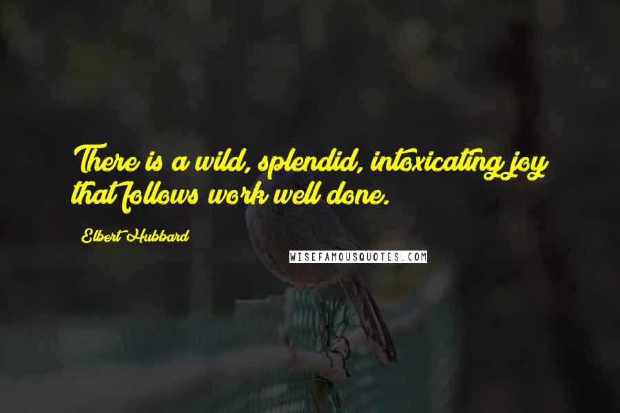 Elbert Hubbard Quotes: There is a wild, splendid, intoxicating joy that follows work well done.