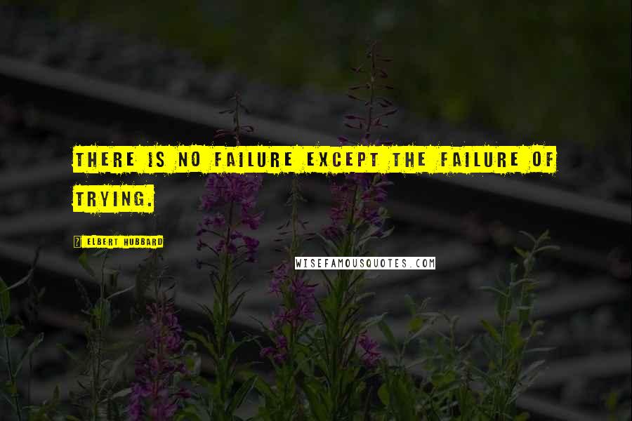 Elbert Hubbard Quotes: There is no failure except the failure of trying.
