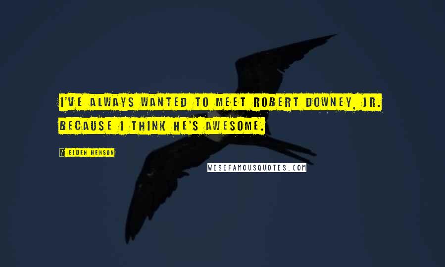 Elden Henson Quotes: I've always wanted to meet Robert Downey, Jr. because I think he's awesome.