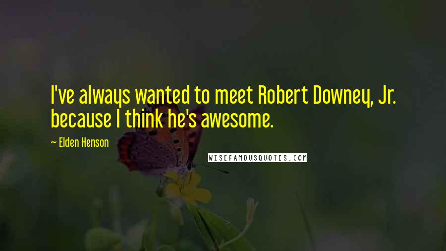 Elden Henson Quotes: I've always wanted to meet Robert Downey, Jr. because I think he's awesome.