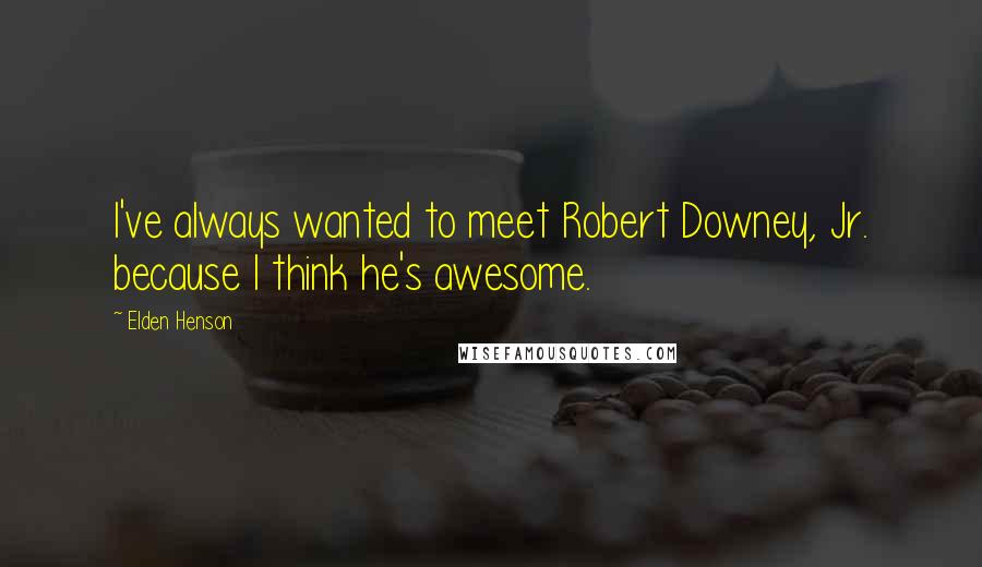 Elden Henson Quotes: I've always wanted to meet Robert Downey, Jr. because I think he's awesome.