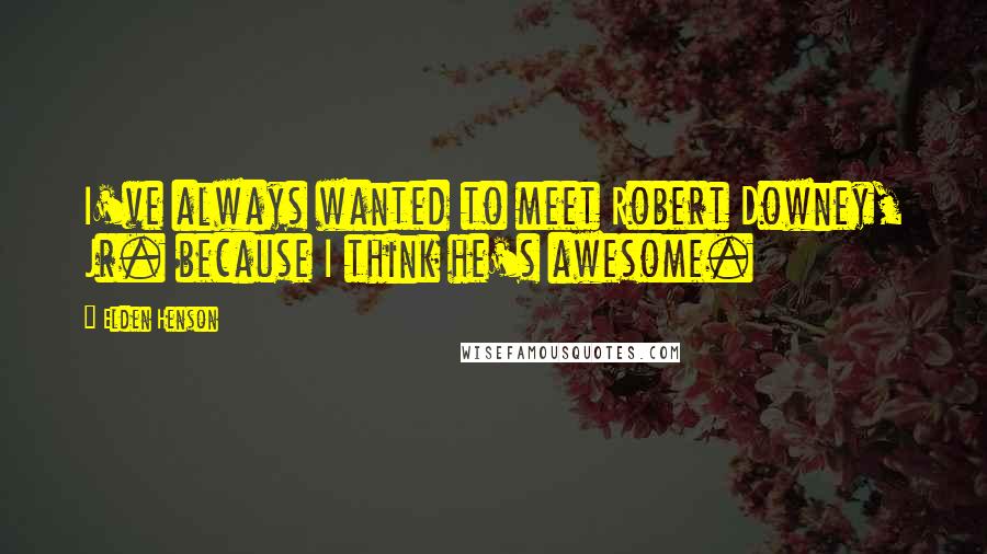 Elden Henson Quotes: I've always wanted to meet Robert Downey, Jr. because I think he's awesome.