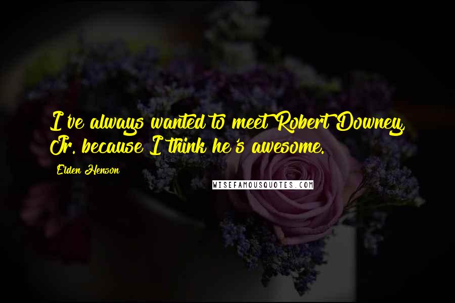 Elden Henson Quotes: I've always wanted to meet Robert Downey, Jr. because I think he's awesome.