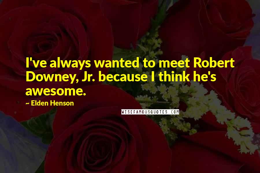 Elden Henson Quotes: I've always wanted to meet Robert Downey, Jr. because I think he's awesome.