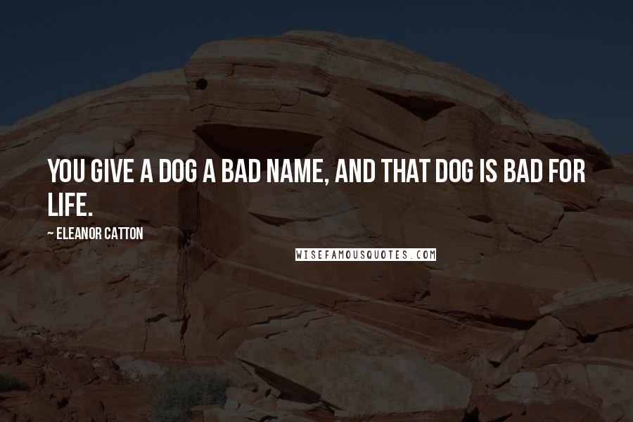 Eleanor Catton Quotes: You give a dog a bad name, and that dog is bad for life.