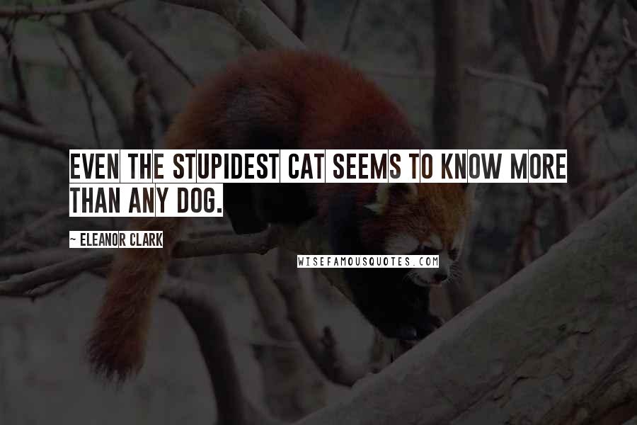 Eleanor Clark Quotes: Even the stupidest cat seems to know more than any dog.