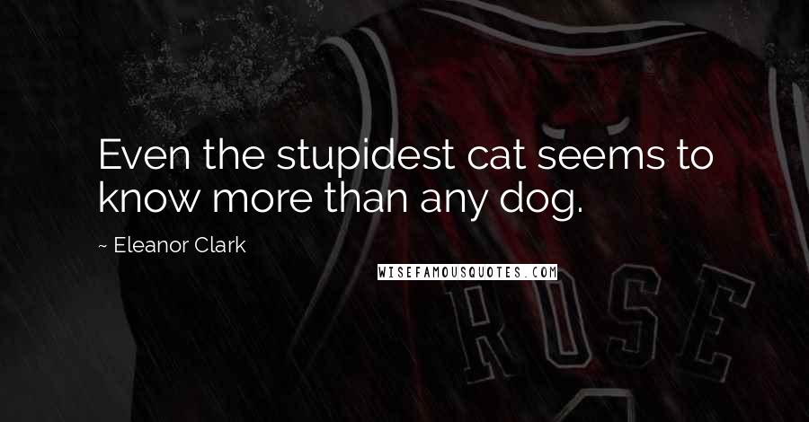 Eleanor Clark Quotes: Even the stupidest cat seems to know more than any dog.