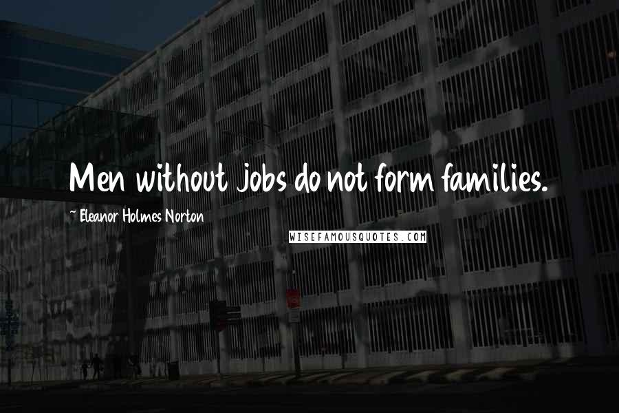 Eleanor Holmes Norton Quotes: Men without jobs do not form families.