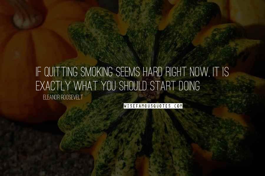 Eleanor Roosevelt Quotes: If quitting smoking seems hard right now, it is exactly what you should start doing