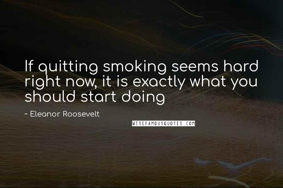 Eleanor Roosevelt Quotes: If quitting smoking seems hard right now, it is exactly what you should start doing