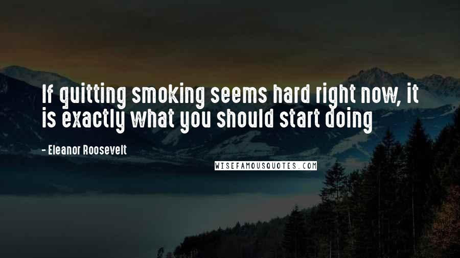 Eleanor Roosevelt Quotes: If quitting smoking seems hard right now, it is exactly what you should start doing