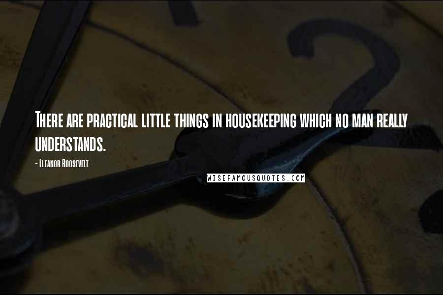 Eleanor Roosevelt Quotes: There are practical little things in housekeeping which no man really understands.