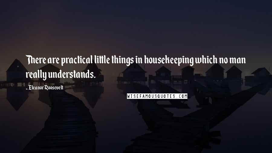 Eleanor Roosevelt Quotes: There are practical little things in housekeeping which no man really understands.