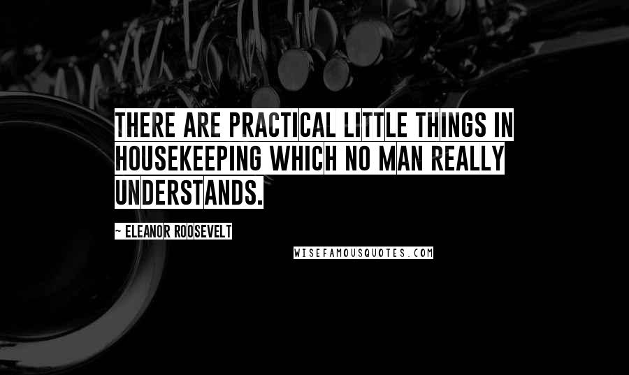 Eleanor Roosevelt Quotes: There are practical little things in housekeeping which no man really understands.