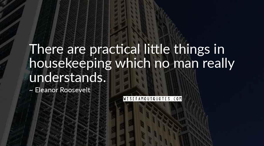 Eleanor Roosevelt Quotes: There are practical little things in housekeeping which no man really understands.
