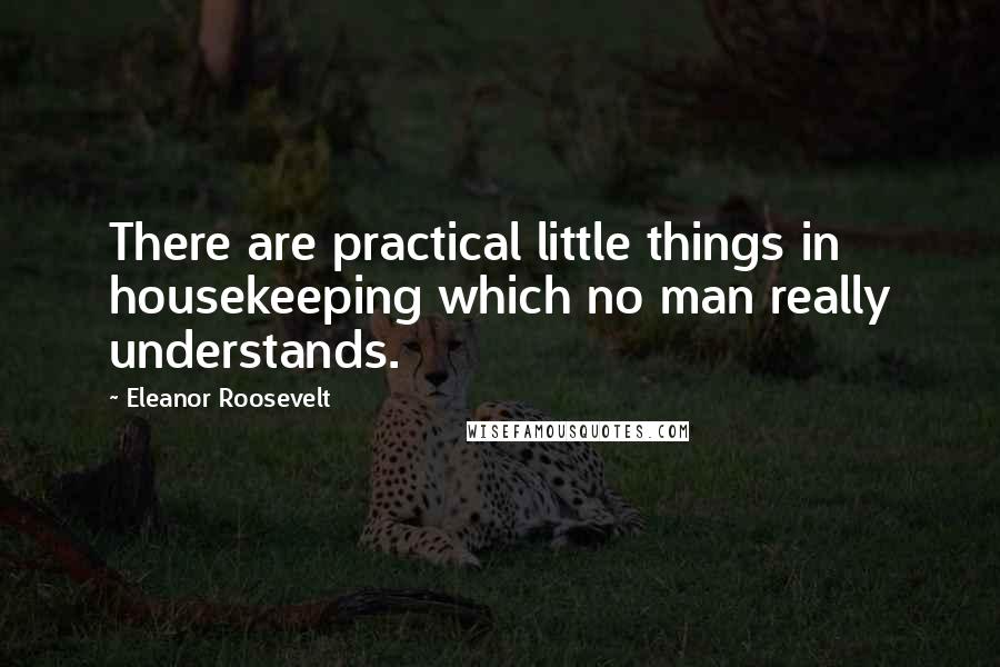 Eleanor Roosevelt Quotes: There are practical little things in housekeeping which no man really understands.