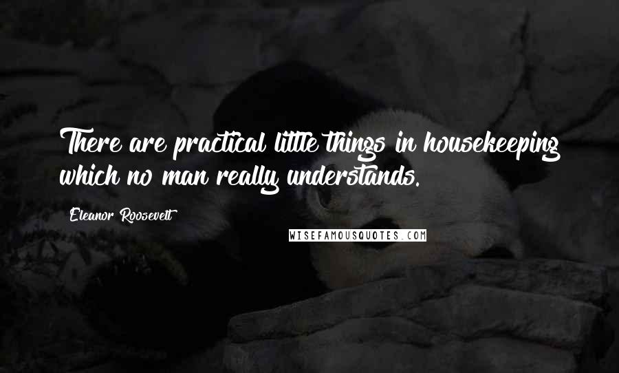 Eleanor Roosevelt Quotes: There are practical little things in housekeeping which no man really understands.