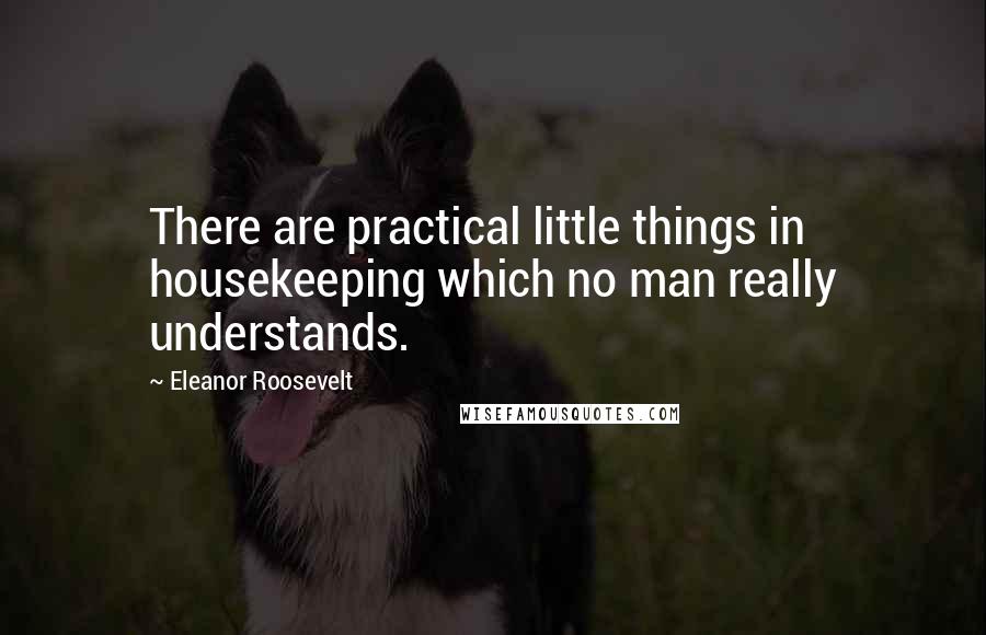 Eleanor Roosevelt Quotes: There are practical little things in housekeeping which no man really understands.