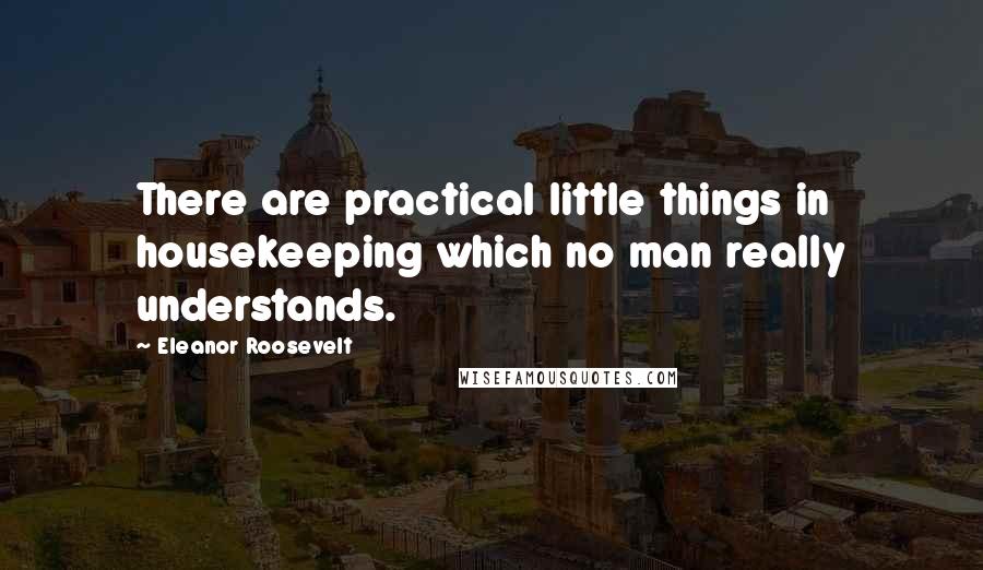 Eleanor Roosevelt Quotes: There are practical little things in housekeeping which no man really understands.