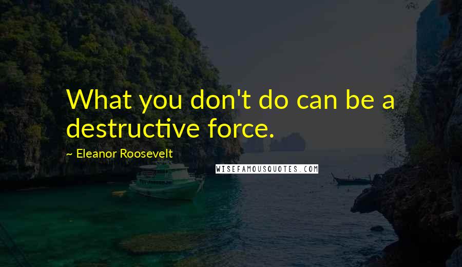 Eleanor Roosevelt Quotes: What you don't do can be a destructive force.