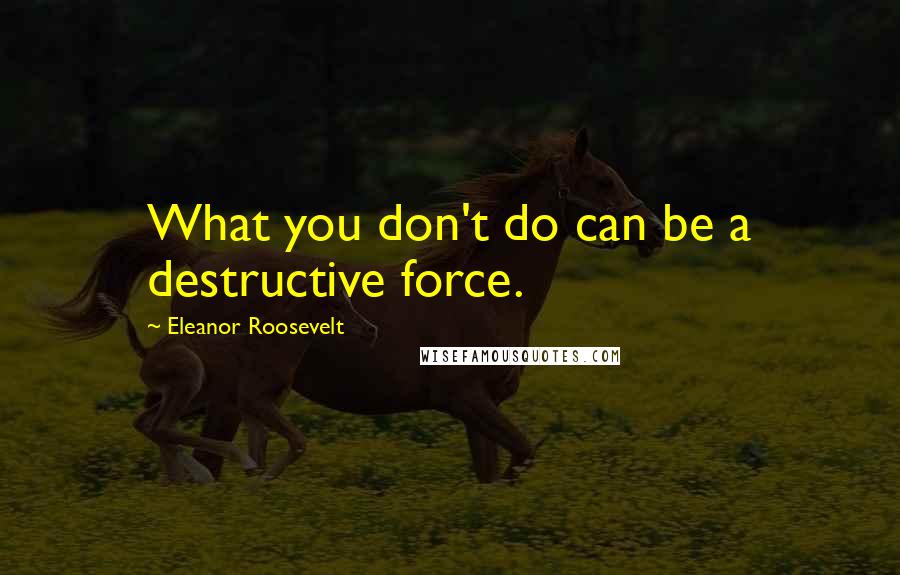 Eleanor Roosevelt Quotes: What you don't do can be a destructive force.