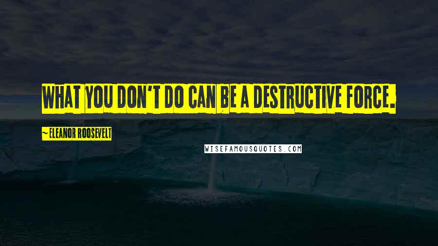 Eleanor Roosevelt Quotes: What you don't do can be a destructive force.