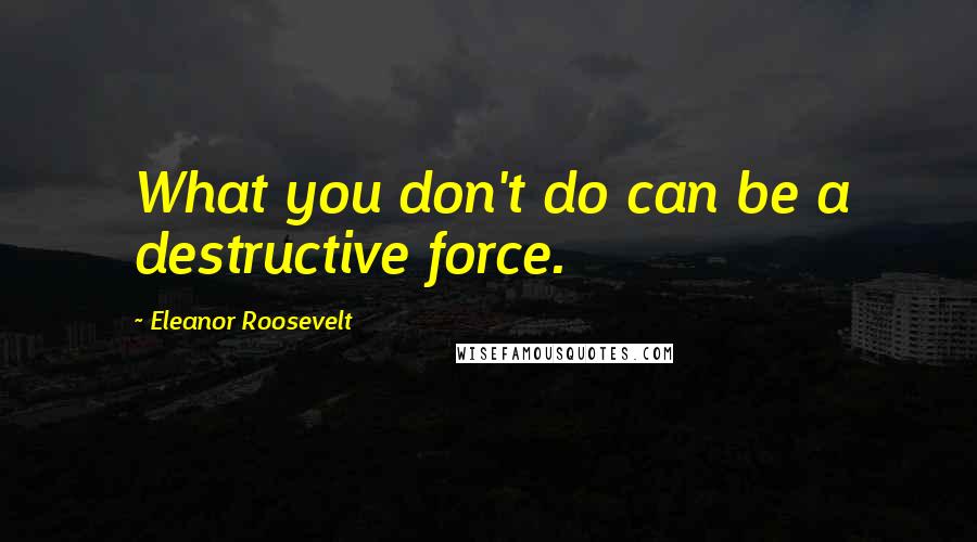 Eleanor Roosevelt Quotes: What you don't do can be a destructive force.