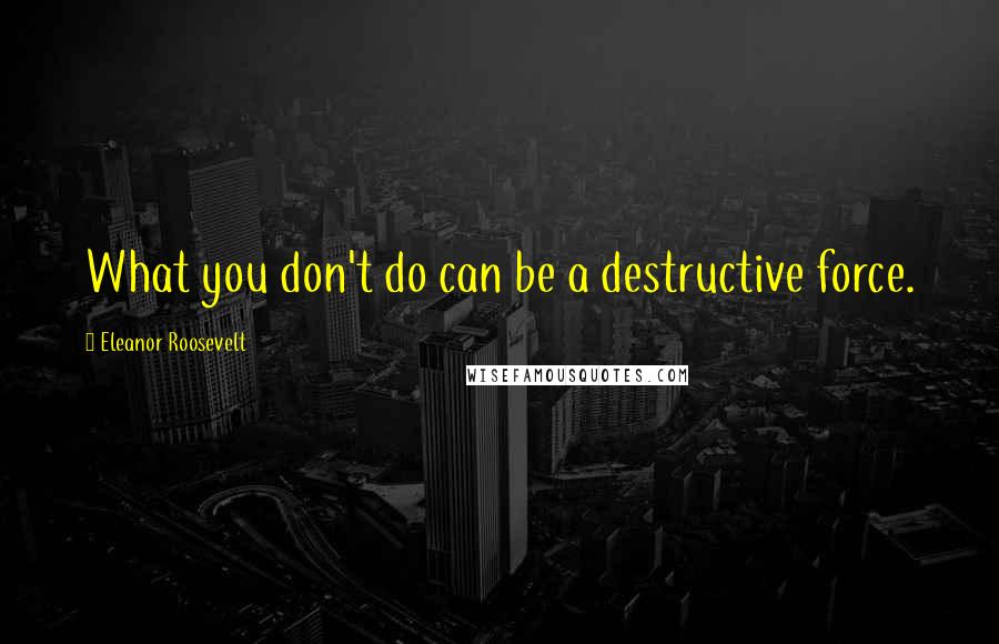 Eleanor Roosevelt Quotes: What you don't do can be a destructive force.