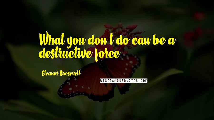 Eleanor Roosevelt Quotes: What you don't do can be a destructive force.