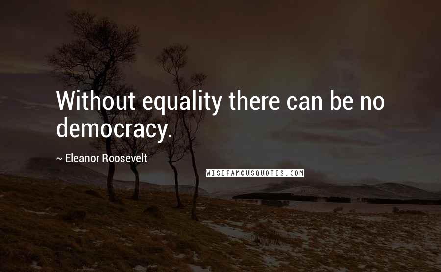 Eleanor Roosevelt Quotes: Without equality there can be no democracy.