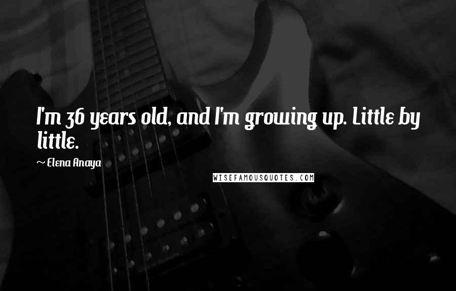 Elena Anaya Quotes: I'm 36 years old, and I'm growing up. Little by little.