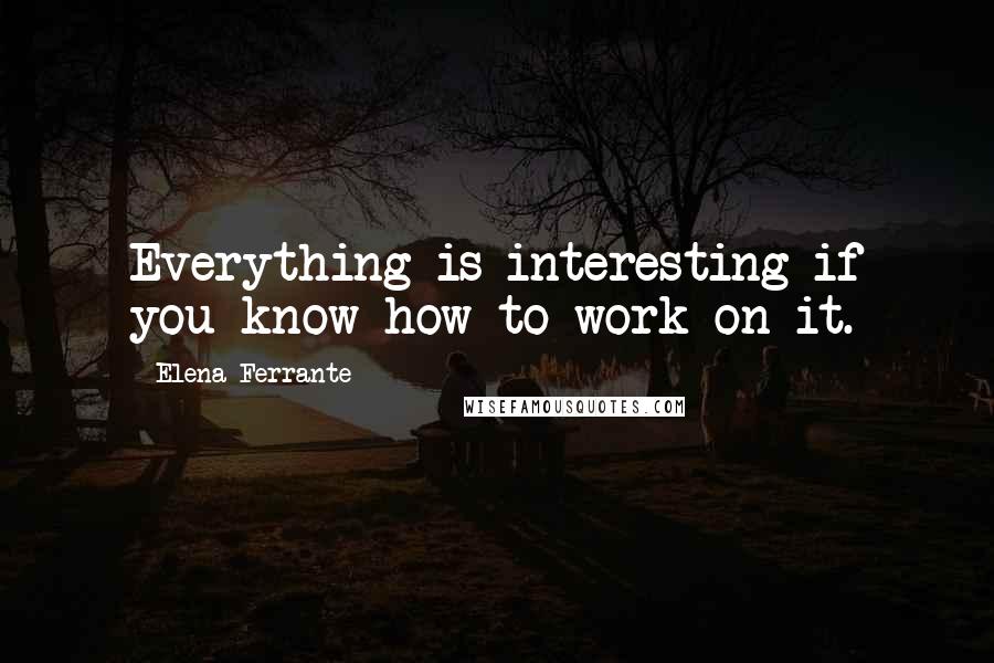 Elena Ferrante Quotes: Everything is interesting if you know how to work on it.