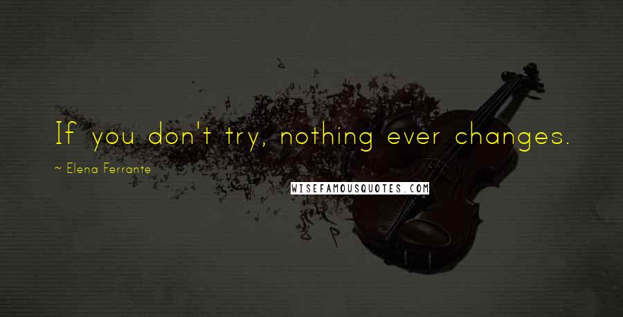 Elena Ferrante Quotes: If you don't try, nothing ever changes.