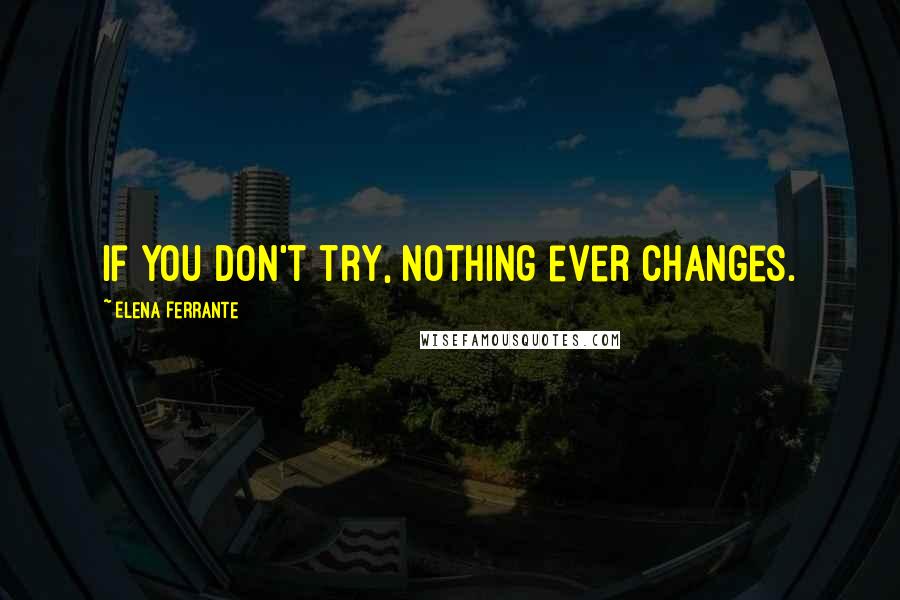 Elena Ferrante Quotes: If you don't try, nothing ever changes.