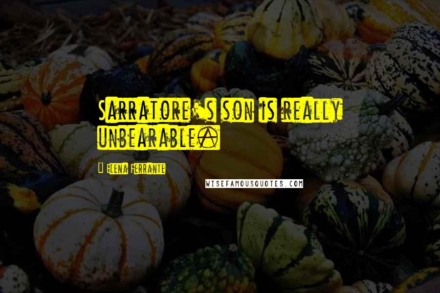 Elena Ferrante Quotes: Sarratore's son is really unbearable.