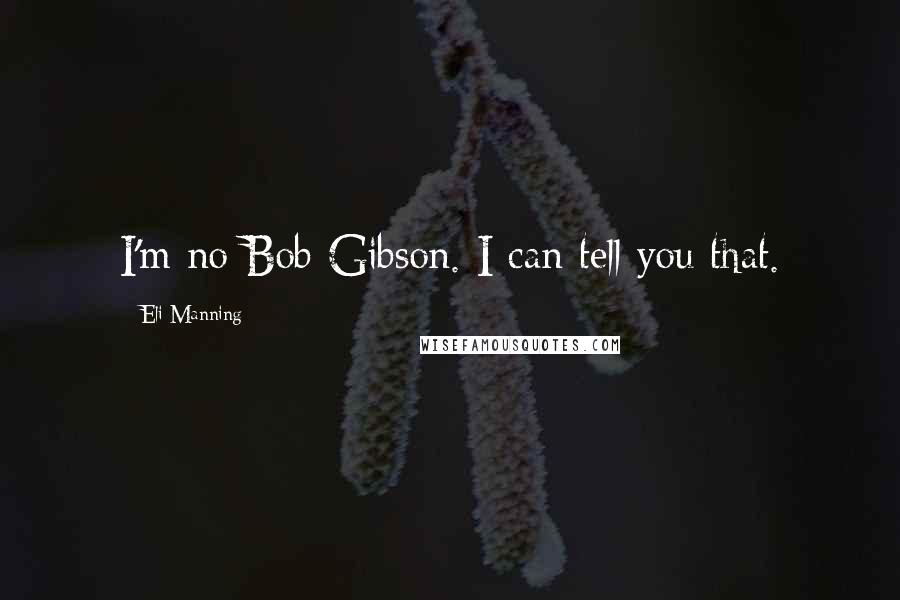 Eli Manning Quotes: I'm no Bob Gibson. I can tell you that.