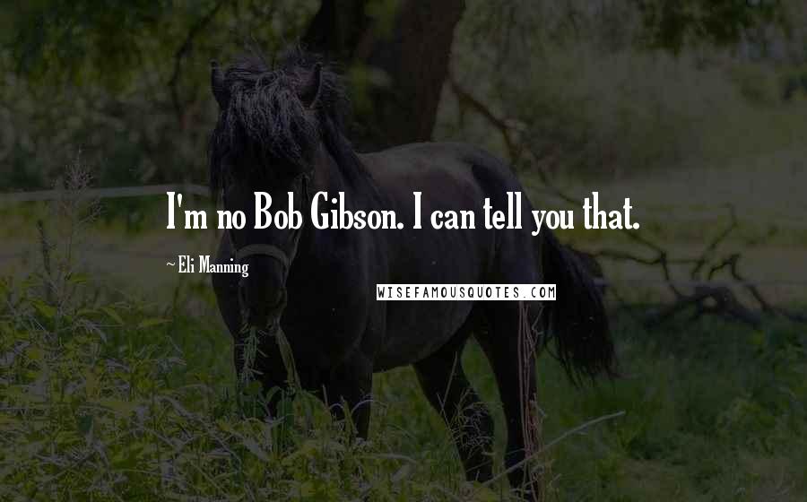 Eli Manning Quotes: I'm no Bob Gibson. I can tell you that.