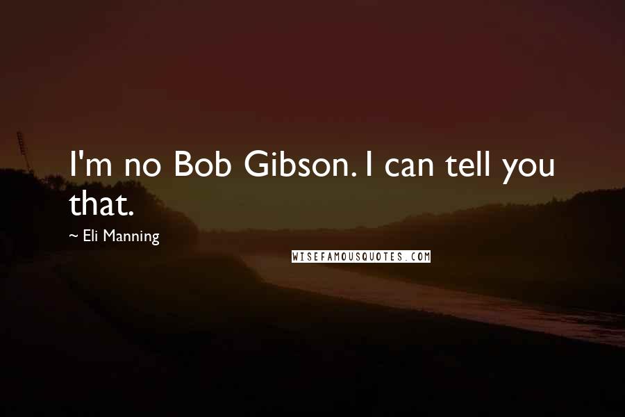 Eli Manning Quotes: I'm no Bob Gibson. I can tell you that.