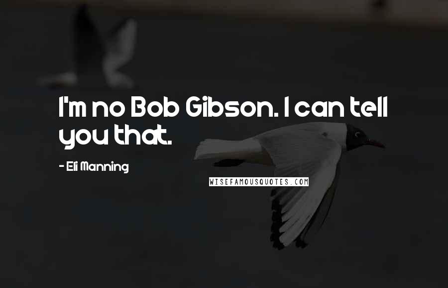 Eli Manning Quotes: I'm no Bob Gibson. I can tell you that.