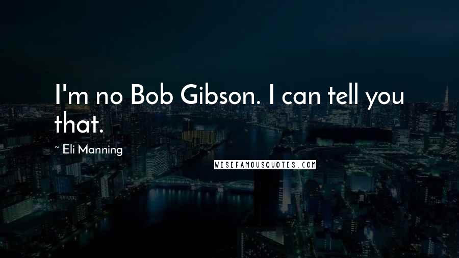 Eli Manning Quotes: I'm no Bob Gibson. I can tell you that.