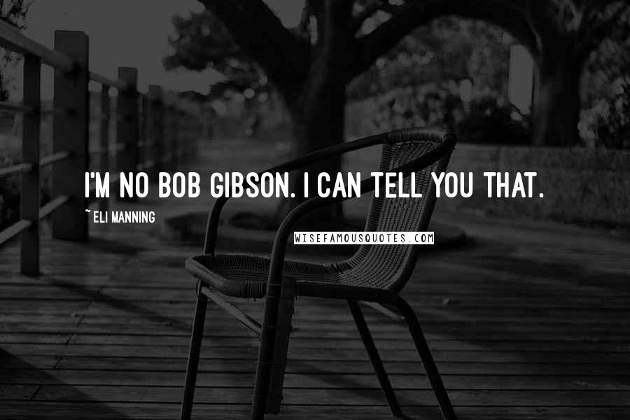 Eli Manning Quotes: I'm no Bob Gibson. I can tell you that.